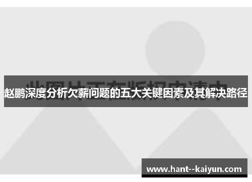 赵鹏深度分析欠薪问题的五大关键因素及其解决路径