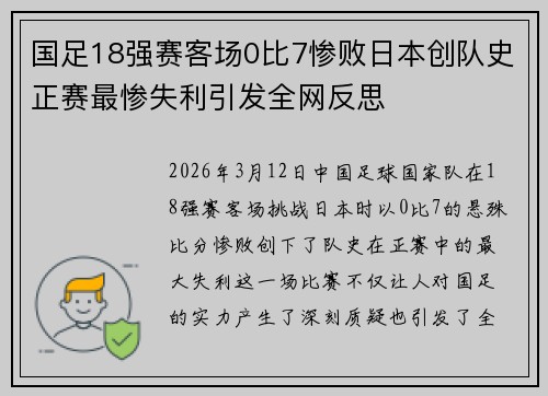 国足18强赛客场0比7惨败日本创队史正赛最惨失利引发全网反思